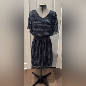 Enfocus Studio Navy Polka Dot Dress